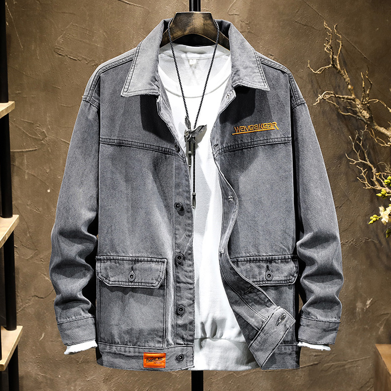Men's patchwork denim jacket