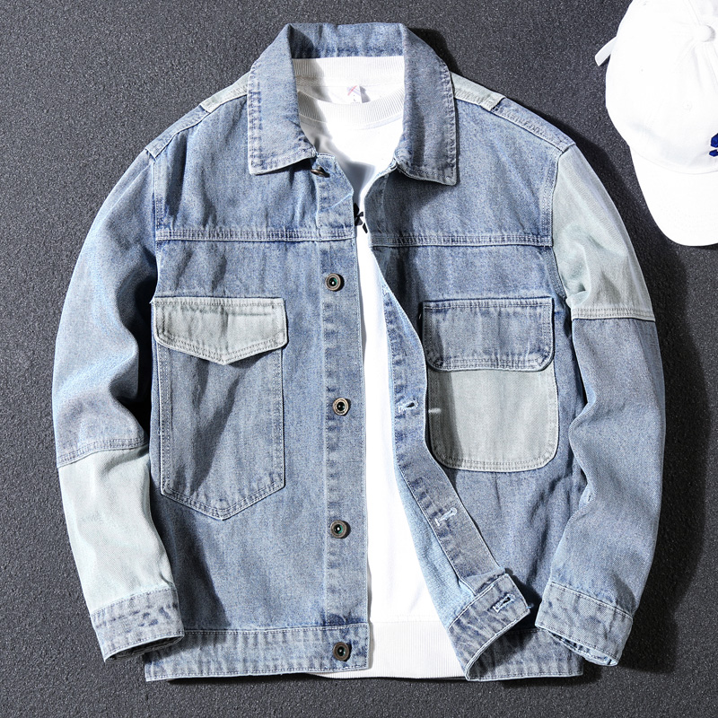 Men's patchwork denim jacket