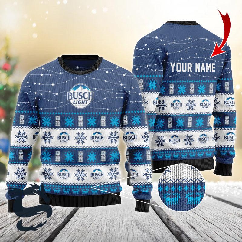 Personalized Christmas Twinkle Lights Busch Light Christmas Sweater