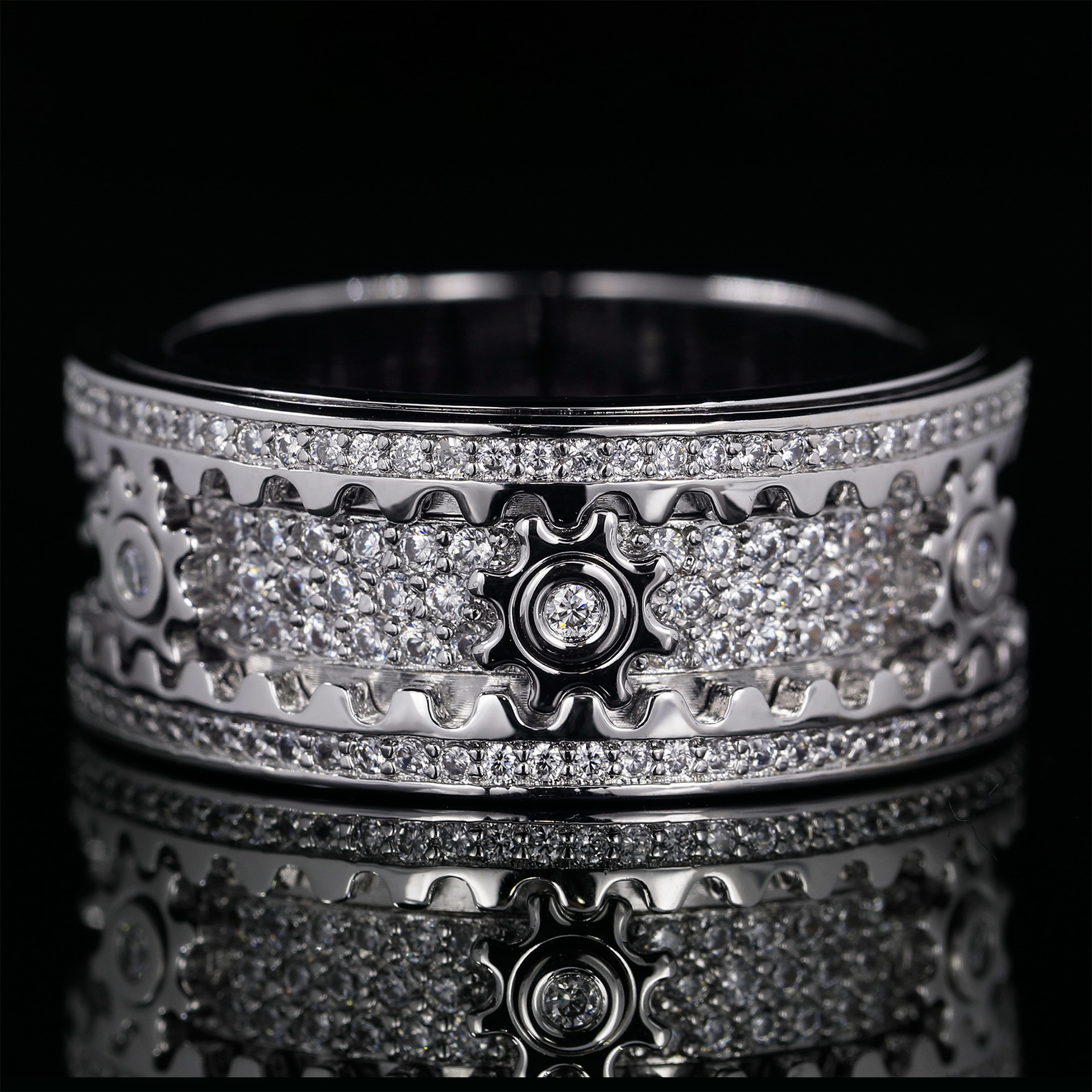 💖LAST DAY 50% OFF🎁Handmade Diamond Ornate Geometric 3D Band Ring