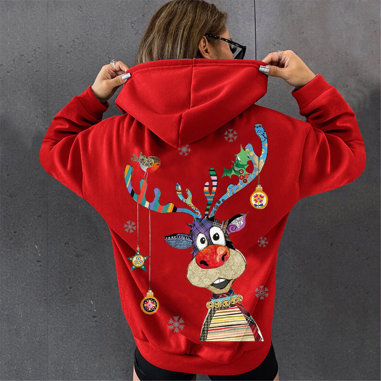  Christmas CozyMingle Elk Elegance Fleece Sweatshirt
