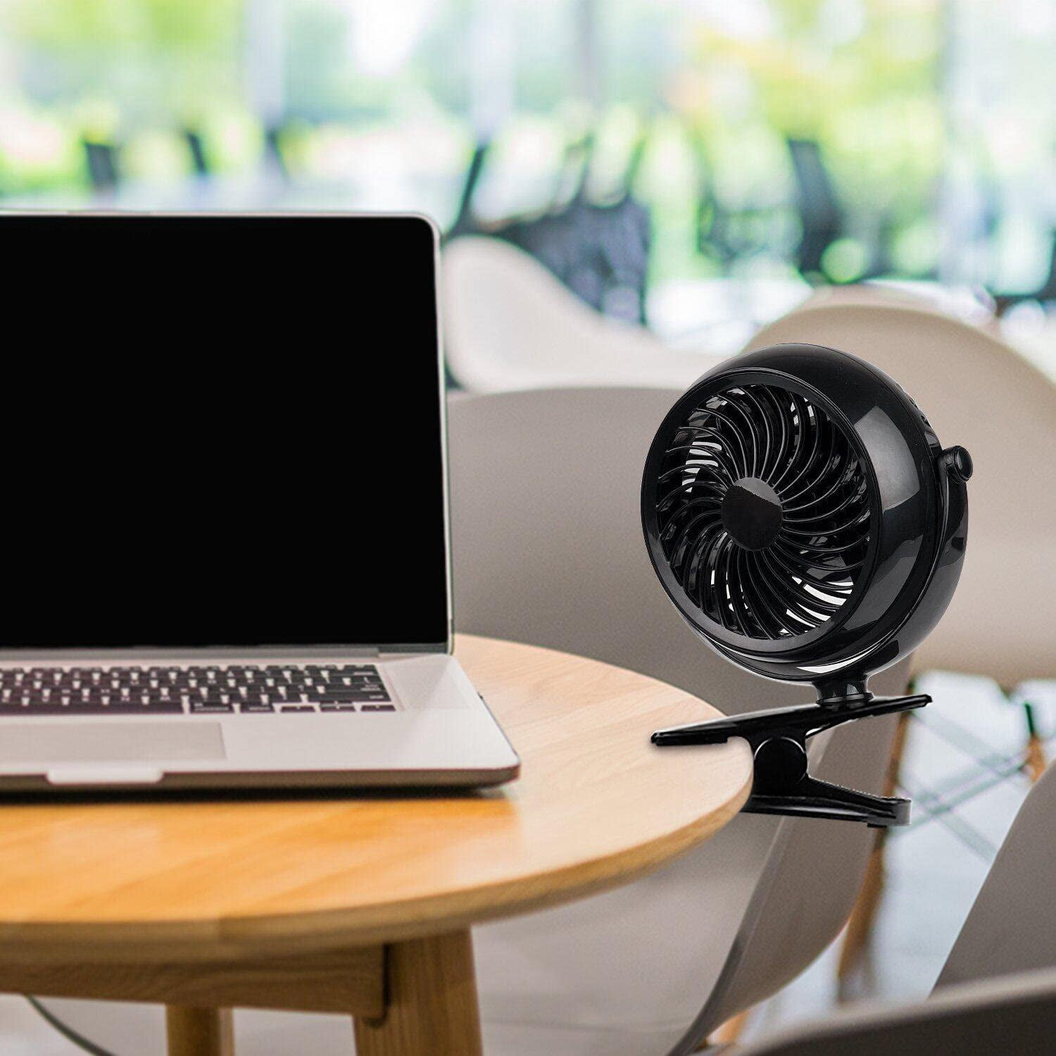 Gazeled Stroller Fan Battery Operated, Battery Operated Fans, Portable Battery Powered Fan with Clip, 5 inch Cordless Fan for Camping, Mini Quiet Personal Fan for Bed ,Car, 8 Free AA Batteries