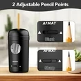 AFMAT Electric Pencil Sharpener, Fully Automatic Pencil Sharpener for 7-8mm Pencils & Colored Pencil, Auto in & Out, Rechargeable Vertical Hands-Free Sharpeners for Classroom/Home/Office,Black