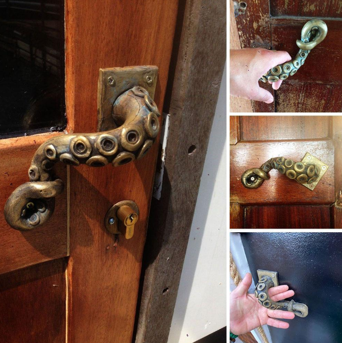 Steampunk vintage Octopus door handle