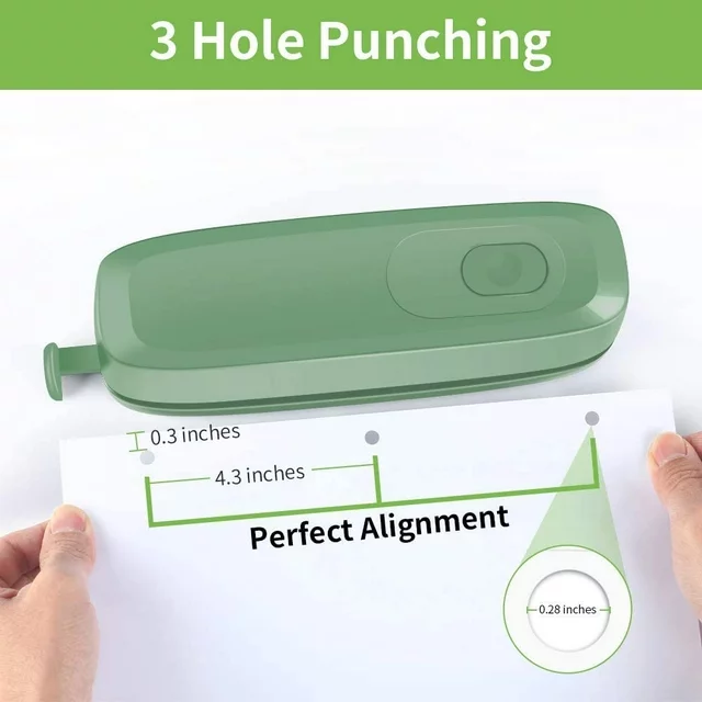 AFMAT Electric 3-Hole Punch, AC or Battery,Effortless Punching, Long Lasting Paper Punch for Office School Studio