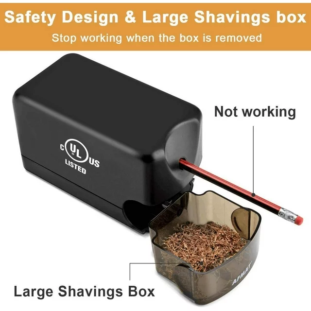 AFMAT Electric Pencil Sharpener,Heavy Duty Classroom Pencil Sharpeners for 6.5-8mm No.2/Colored Pencils, UL Listed Industrial Pencil Sharpener W/Stronger Helical Blade, Best School Pencil Sharpener