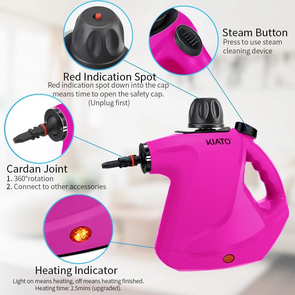 Handheld Steam Cleaner,Steamer for Cleaning,10 in 1 Handheld Steamer for Cleaning, Upholstery Steamer Cleaner,Car Steamer, Steam Cleaner for Surface Cleaning Home,Sofa,Bathroom,Car seat, Office