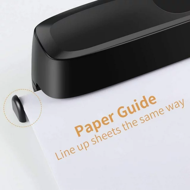 AFMAT 3 Hole Puncher, Electric and Battery Powered Hole Punch, 20 Sheet Capacity, Reduced Effort, Black