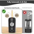 AFMAT Electric Pencil Sharpener, Fully Automatic Pencil Sharpener for 7-8mm Pencils & Colored Pencil, Auto in & Out, Rechargeable Vertical Hands-Free Sharpeners for Classroom/Home/Office,Black