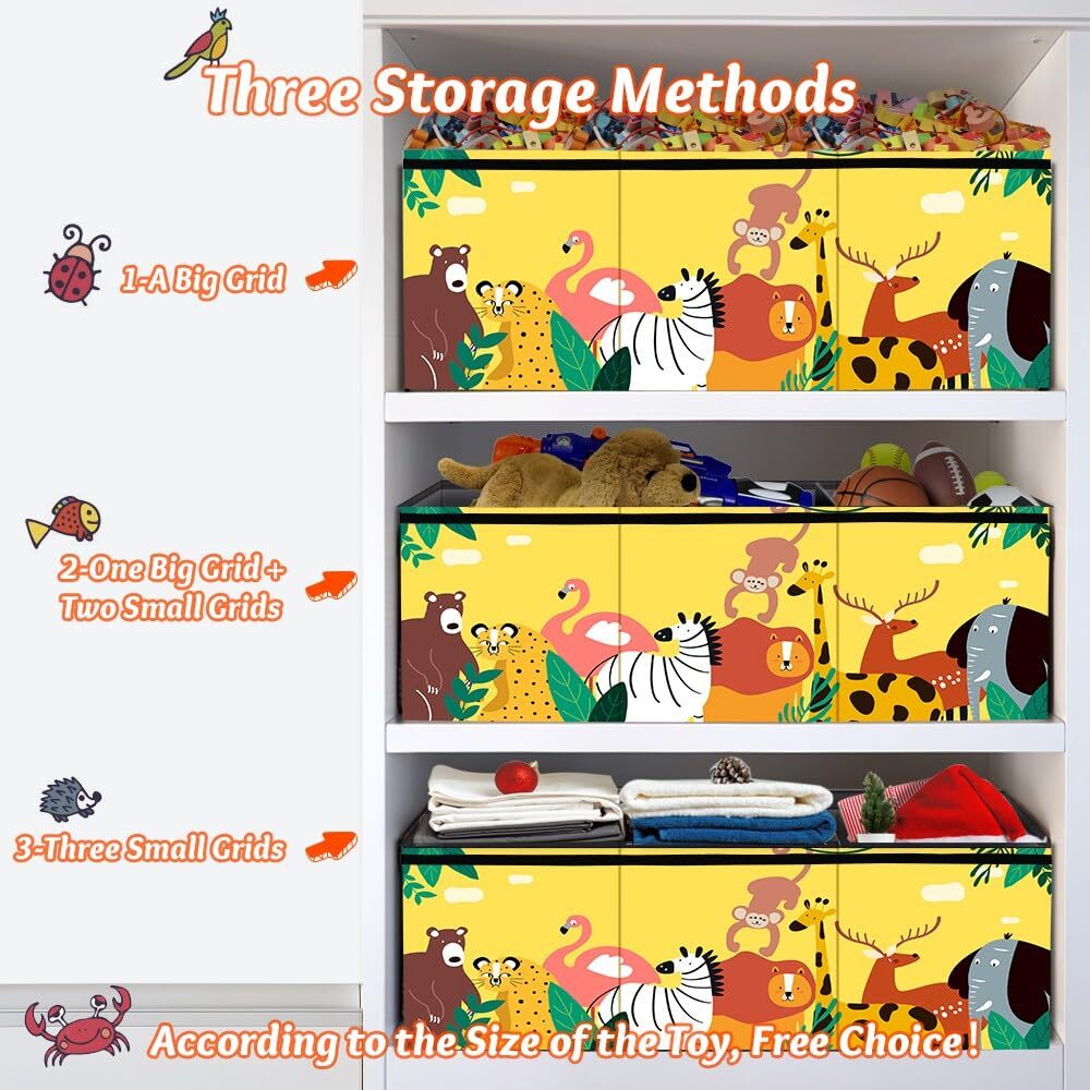 Large Toy Storage Chest - Collapsible and Sturdy Organizer with Lids for Kids' Toys