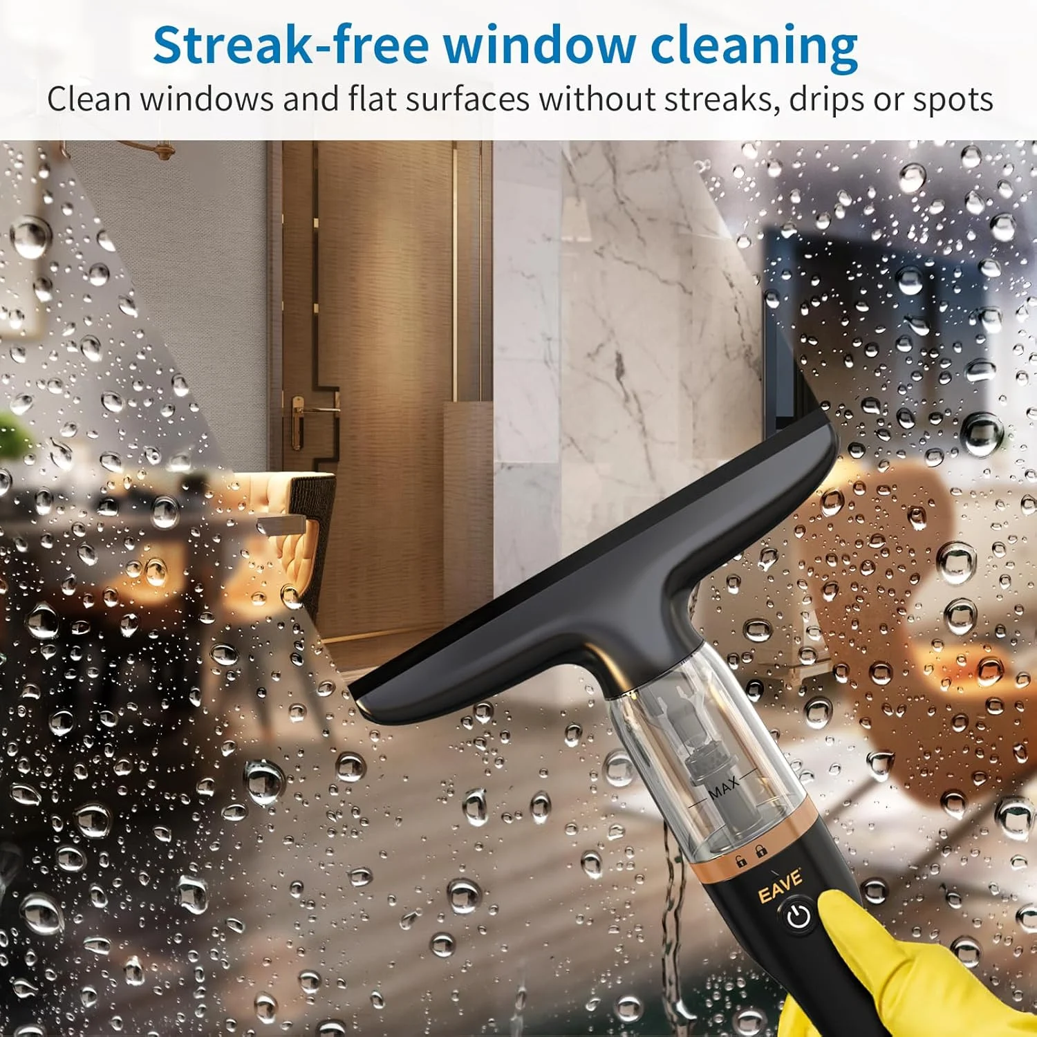 Rechargeable Window Vac, Electric Window Vacuum Squeegee, with 11 in. Squeegee Blade, Cordless Window Vacuum Cleaner Set for Cleaning Windows, Shower Doors, Mirrors, Tiles