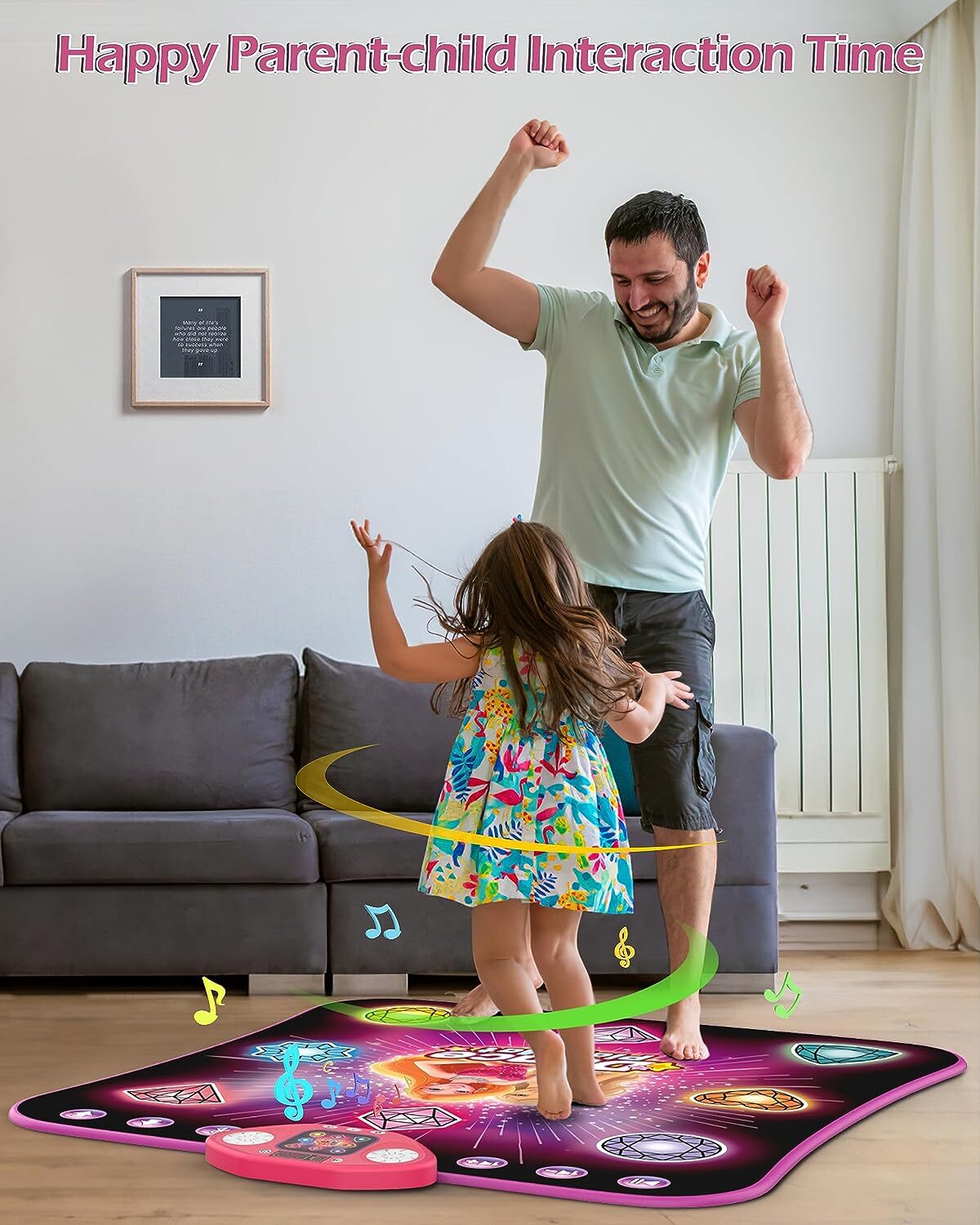8 Buttons Light Up Dancing Mat 6 Game Modes with Bluetooth & Built-in 9 Songs Dance Pad -Dance Mat for Kids Age 4-12 -Musical Dance Mat Toy for 4-12 Year Old Girls Boys