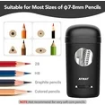 AFMAT Electric Pencil Sharpener, Fully Automatic Pencil Sharpener for 7-8mm Pencils & Colored Pencil, Auto in & Out, Rechargeable Vertical Hands-Free Sharpeners for Classroom/Home/Office,Black