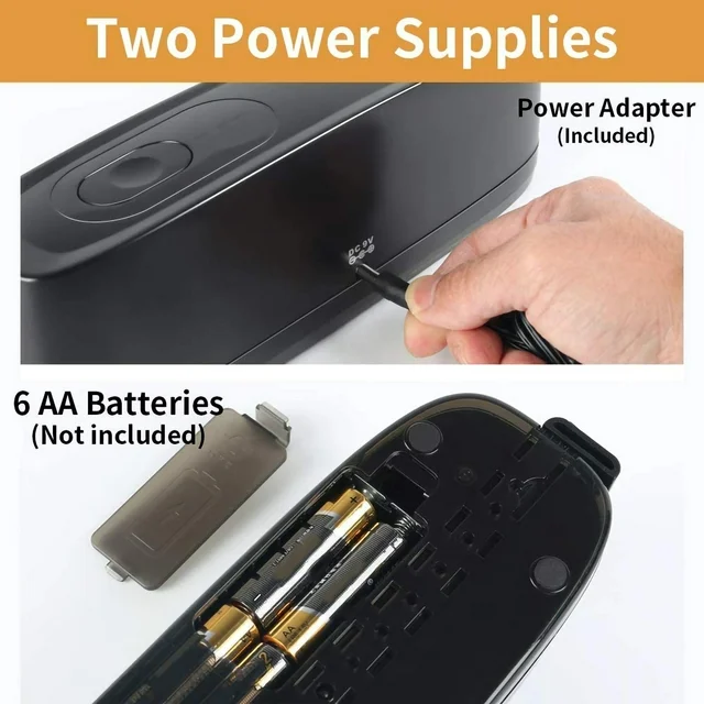 AFMAT 3 Hole Puncher, Electric and Battery Powered Hole Punch, 20 Sheet Capacity, Reduced Effort, Black