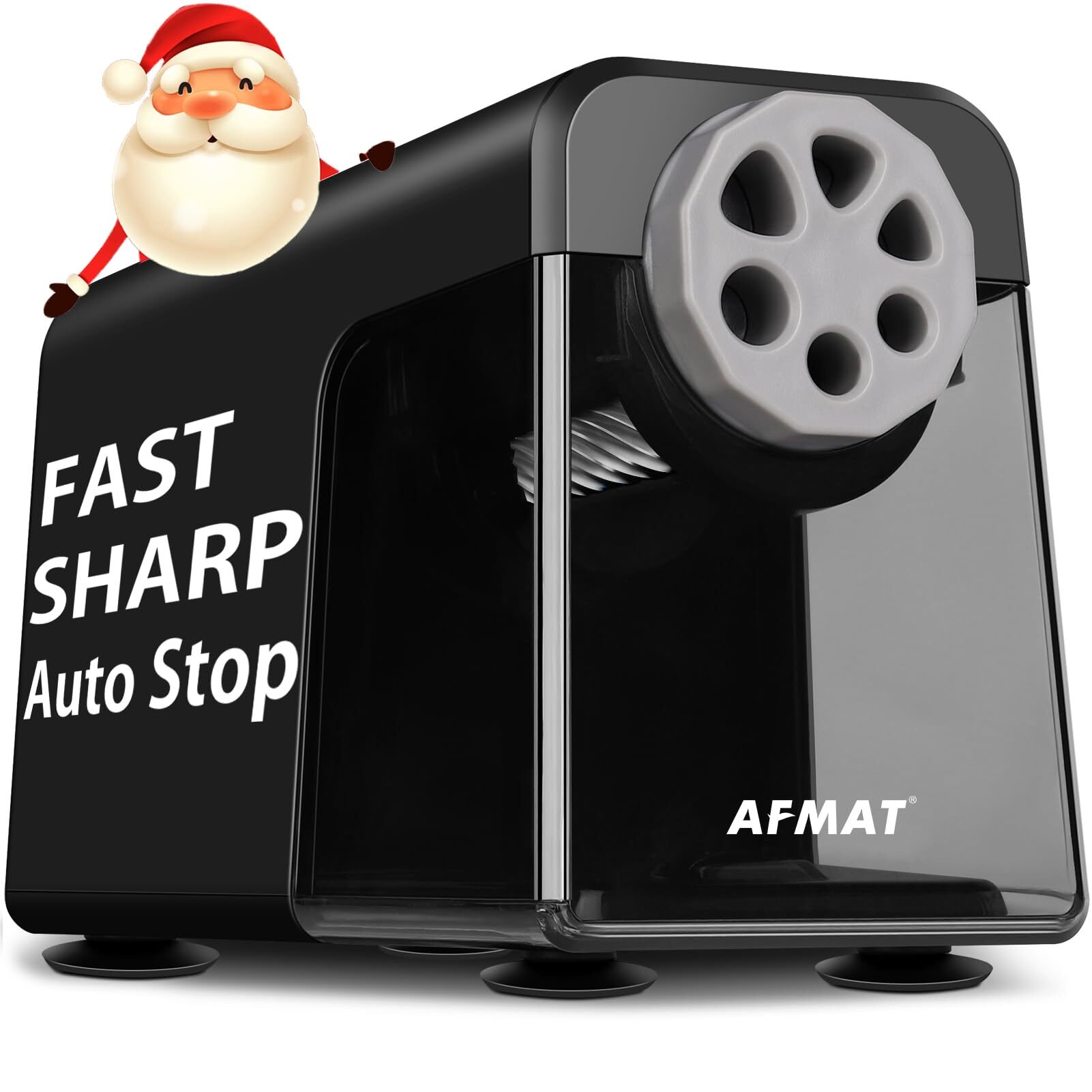 Electric Pencil Sharpener Heavy Duty, 6 Holes, Auto Stop AFMAT Pencil Sharpeners for School, Classroom Electric Sharpener for 6-11mm Pencils, 7000 Sharpening Times, Do not Eat up Colored Pencils