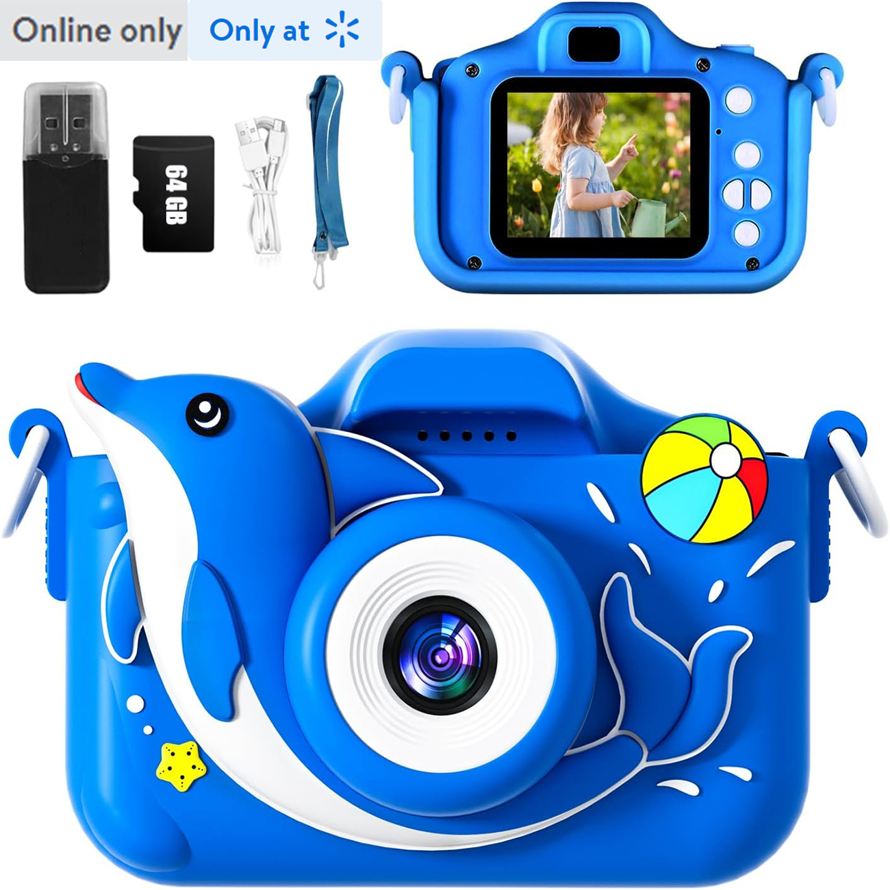 Exciting HD Digital Video Kids Camera - Top Christmas Gift for Girls/Boys Age 3-12! Selfie Camera, Games, 1080P Video, 64GB SD Card Included