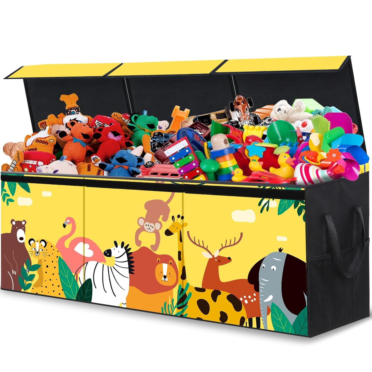 Large Toy Storage Chest - Collapsible and Sturdy Organizer with Lids for Kids' Toys