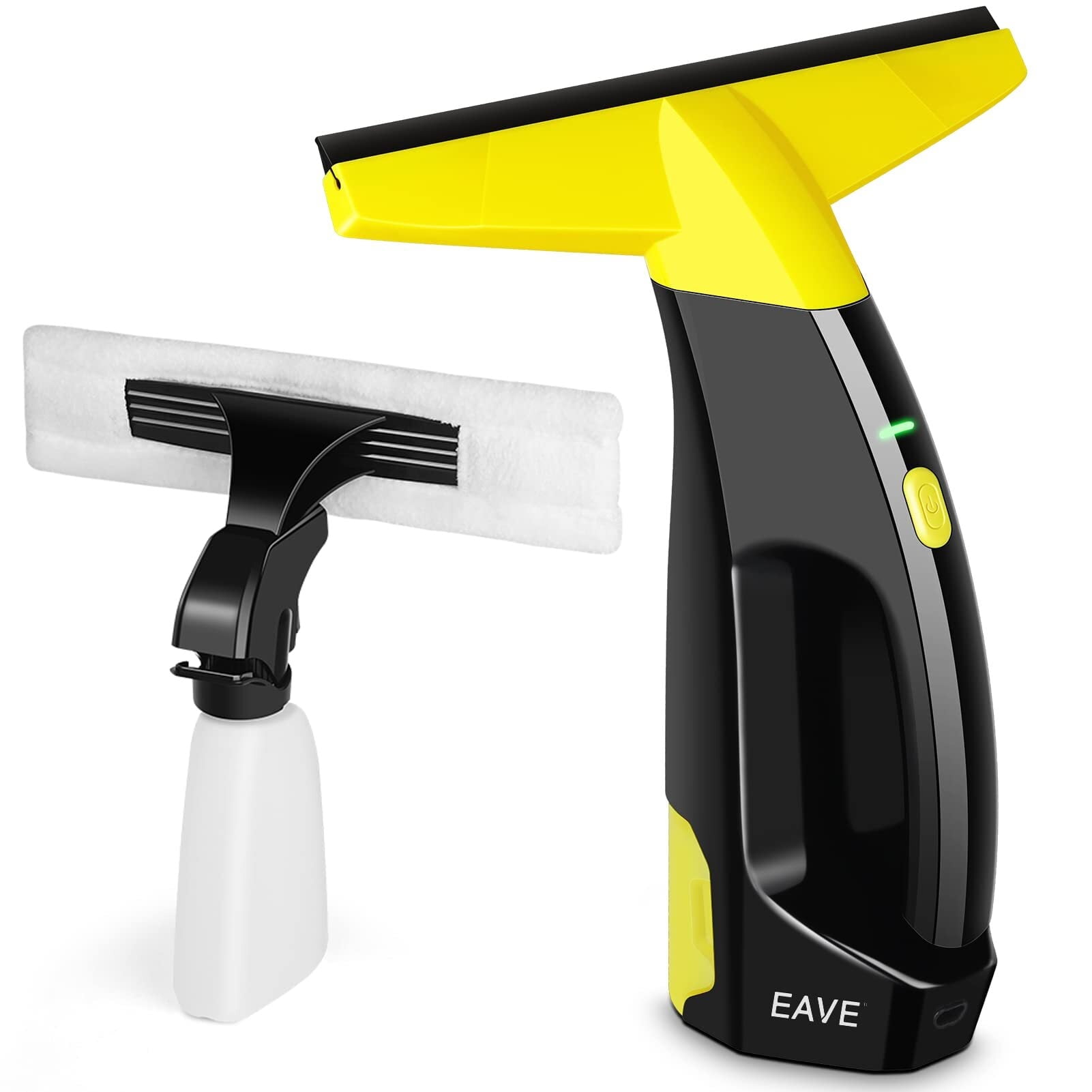 Eave Power Window Vacuum Cleaner Set,Rechargeable Window Vac, Window Squeegee Electric Cleaning Tool for Windows, Tiles, Mirrors, 200ml Water Tank