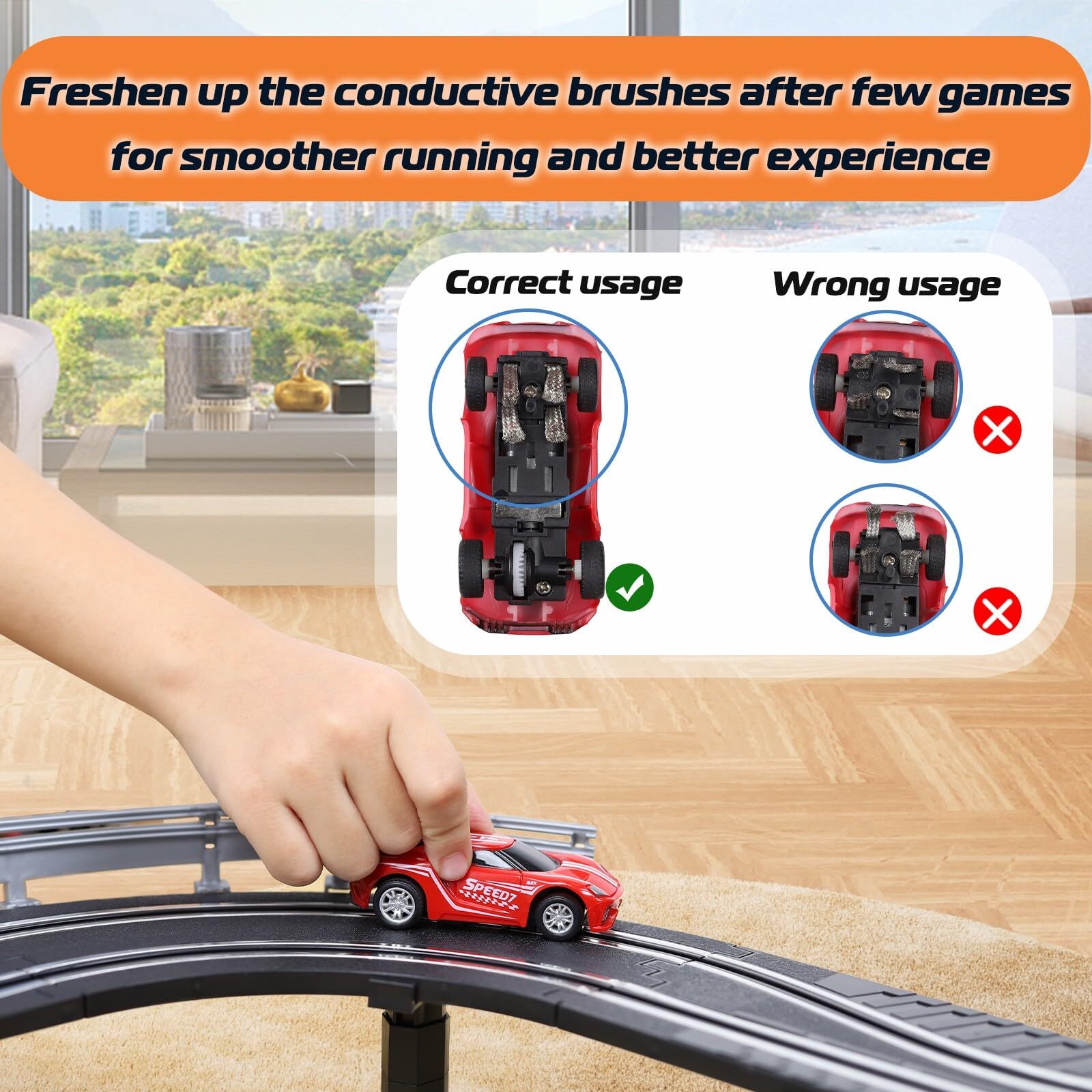 PAFOLO Car Toys for 3 Year Old Slot Car Race Track Toys with 4pcs Speed Cars & 22FT Dual Racing Game Lap Overpass Track - Battery or Electric Race Car Track for Boys Girls Age 4-12