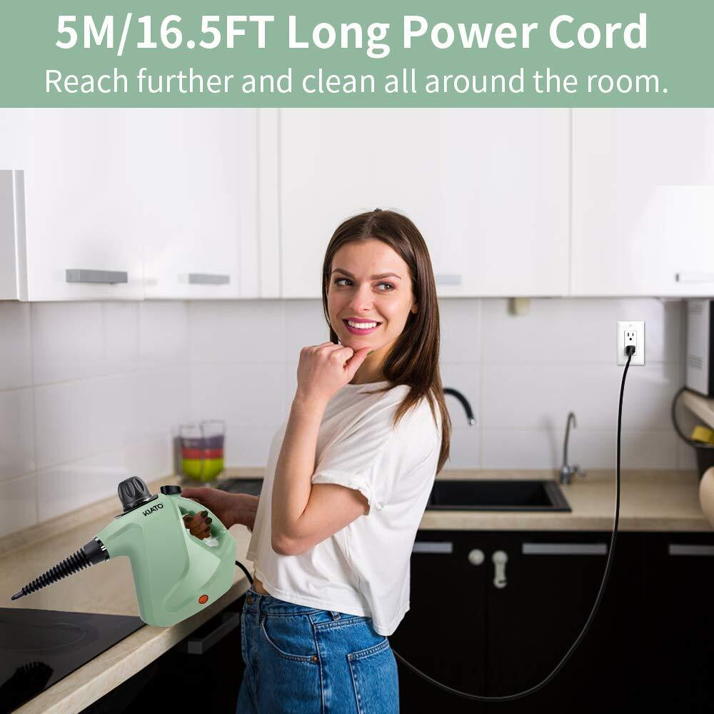 Handheld Steam Cleaner,Steamer for Cleaning,10 in 1 Handheld Steamer for Cleaning, Upholstery Steamer Cleaner,Car Steamer, Steam Cleaner for Surface Cleaning Home,Sofa,Bathroom,Car seat, Office,Green