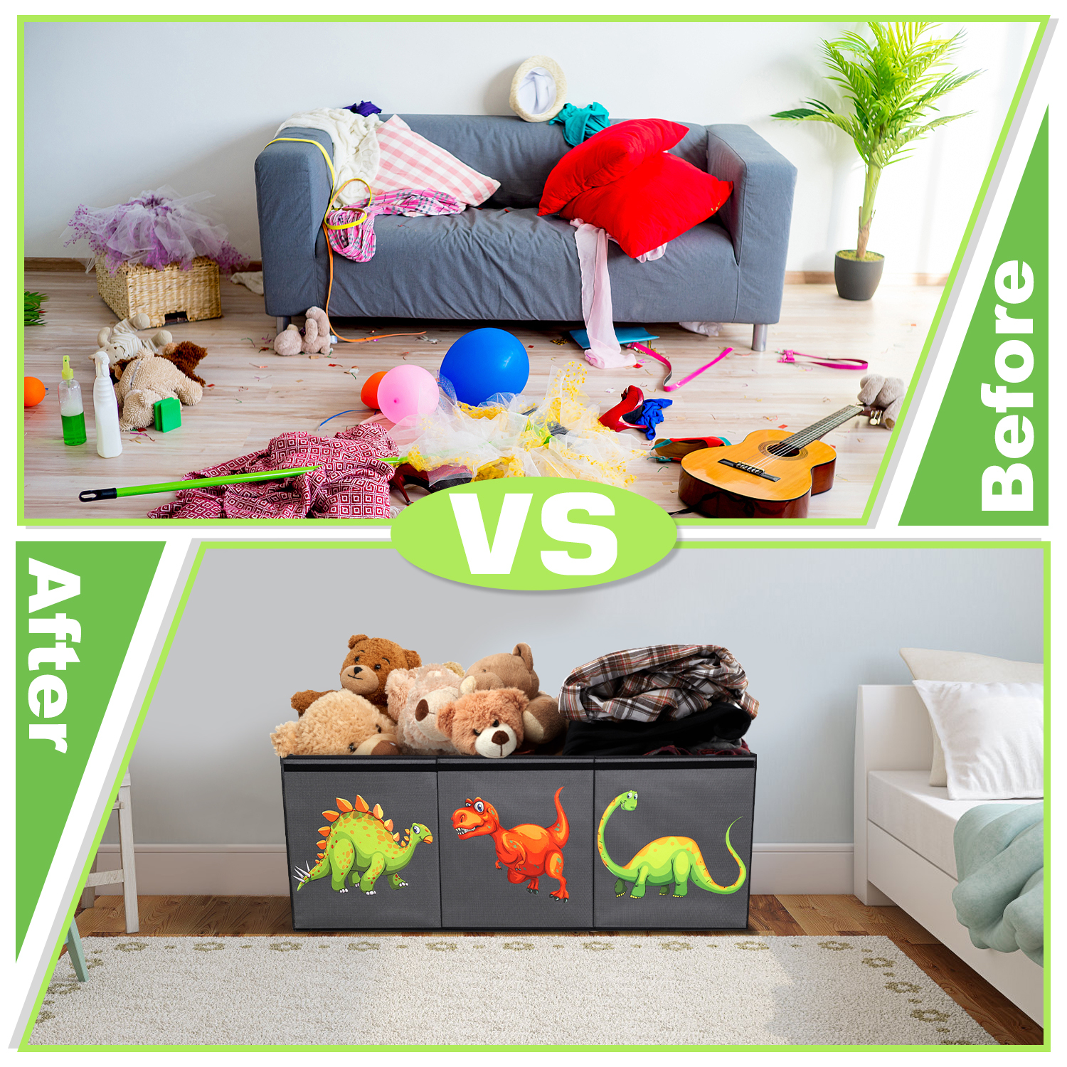 Toy Storage Chest, Large Kids Toy Box Chest Storage with Lids,40.6X16.5X14.2"Toy Storage Organizer,Collapsible Sturdy Storage Bins Organizer for Nursery Room, Playroom,Closet,Home Organization,School