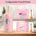 AFMAT Electric Pencil Sharpener, Fully Automatic Pencil Sharpener for 7-8mm Pencils & Colored Pencil, Auto in & Out, Rechargeable Vertical Hands-Free Sharpeners for Classroom/Home/Office,Pink