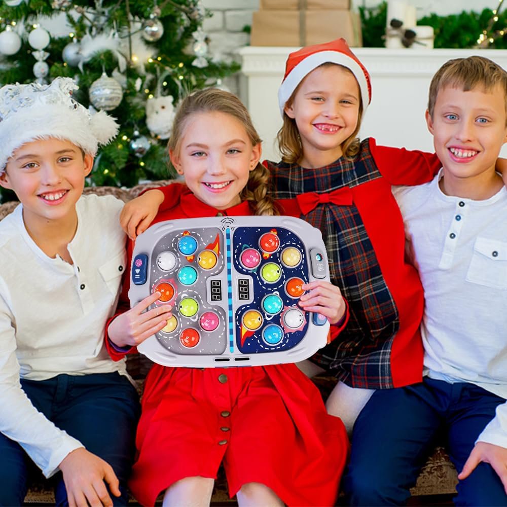 Whack Mole Game for Toddlers,Toys for 3-12 Year Old Boys and Girls,Whack Mole Toys for Kid,Gifts for 3 4 5 6+ Year Old Boys,Interactive Educational Toys with Sound and Light, PK Mode with 2 Hammers