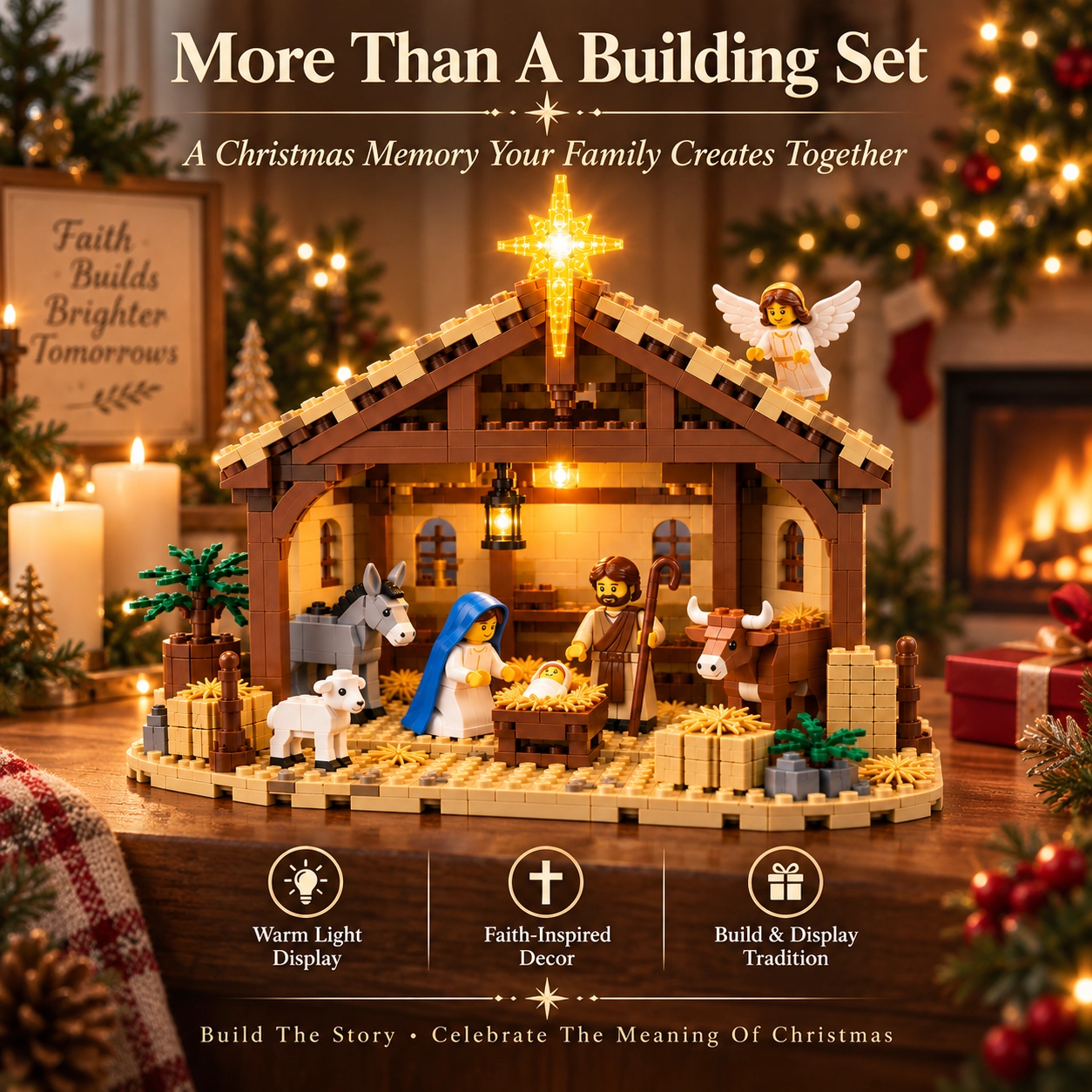 ⏳ 50% OFF – 🌟The Nativity Story Building Block Set