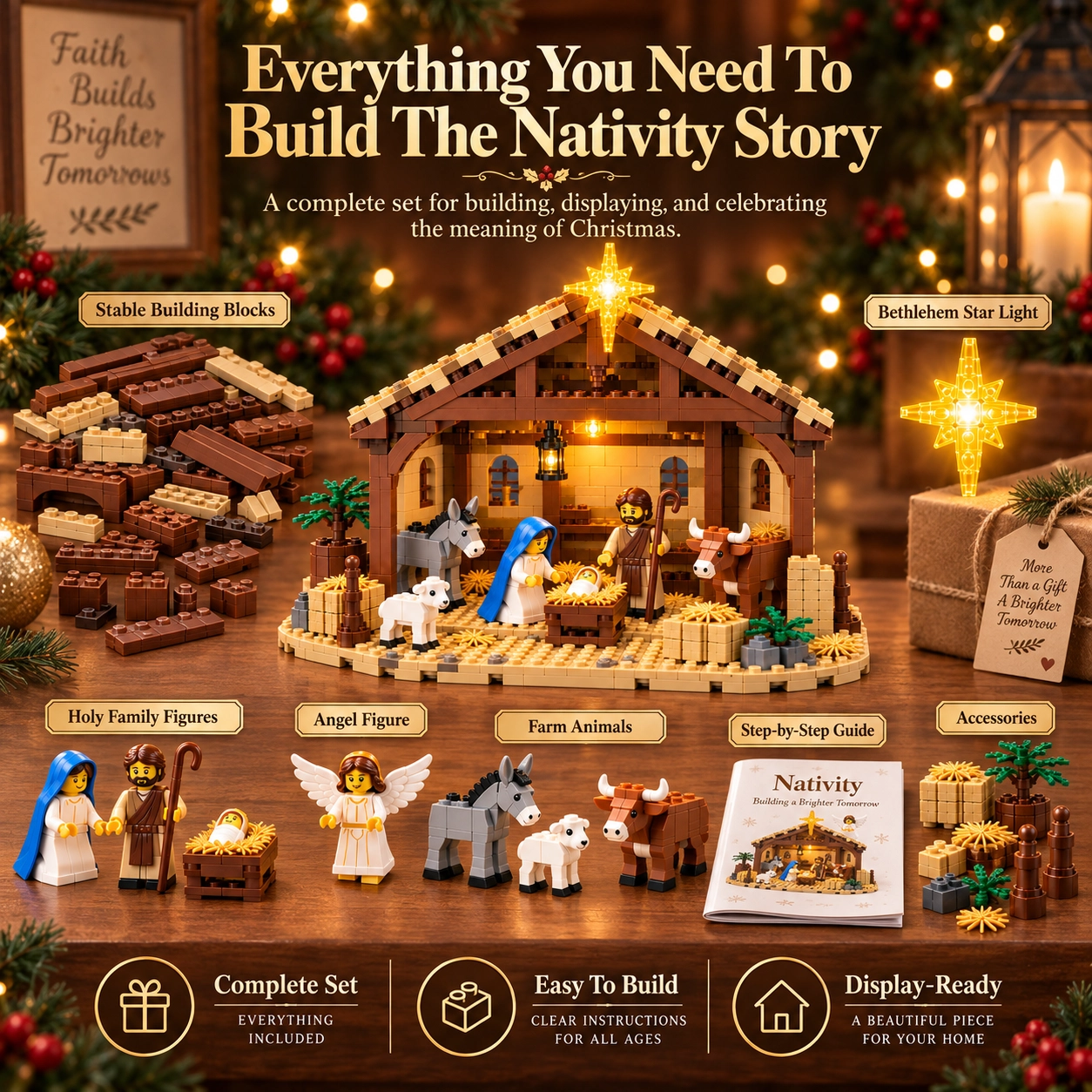 ⏳ 50% OFF – 🌟The Nativity Story Building Block Set