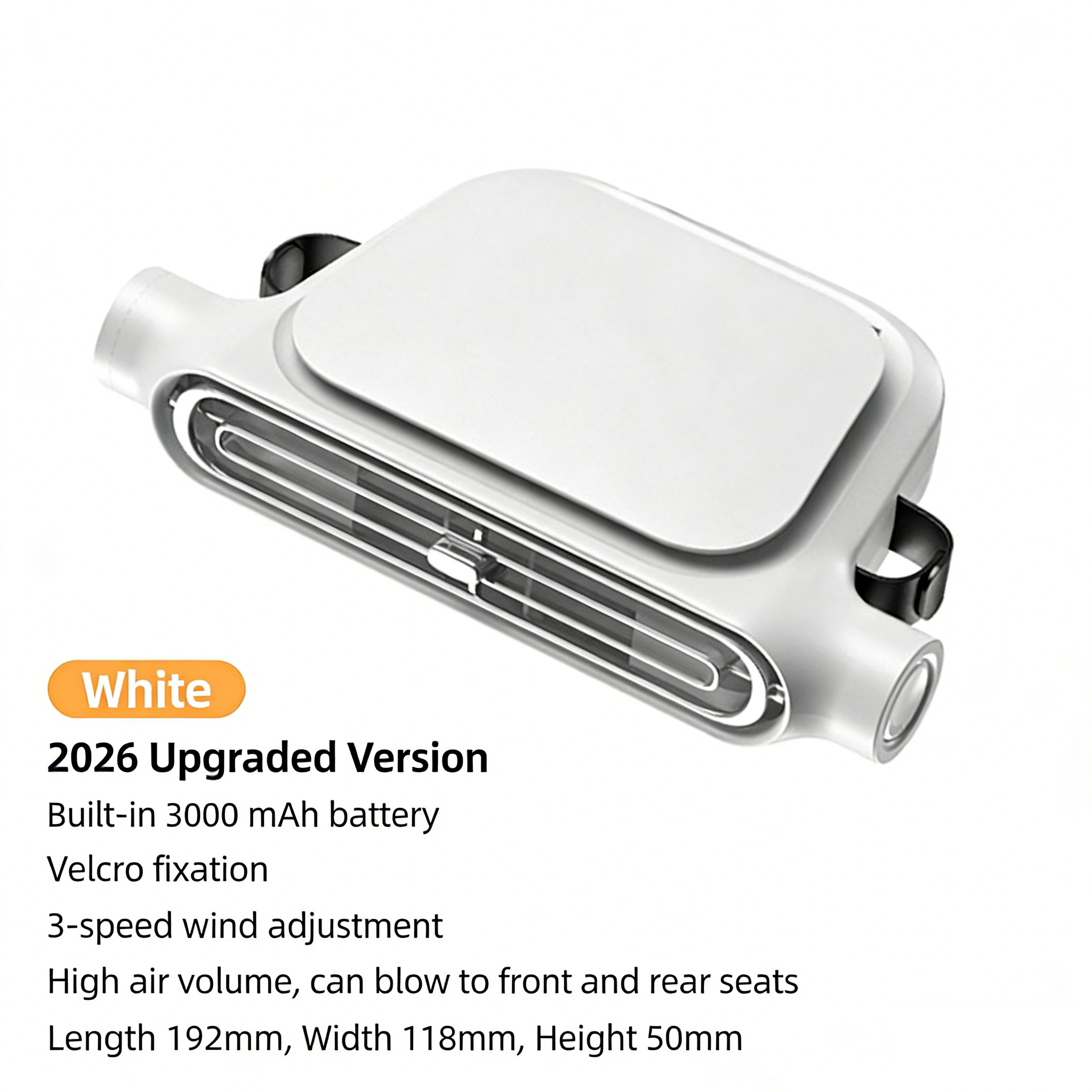 2026Ultra-Thin Car Seat Cooling Fan – 3-Speed USB Quiet Fan for Back Seat Comfort