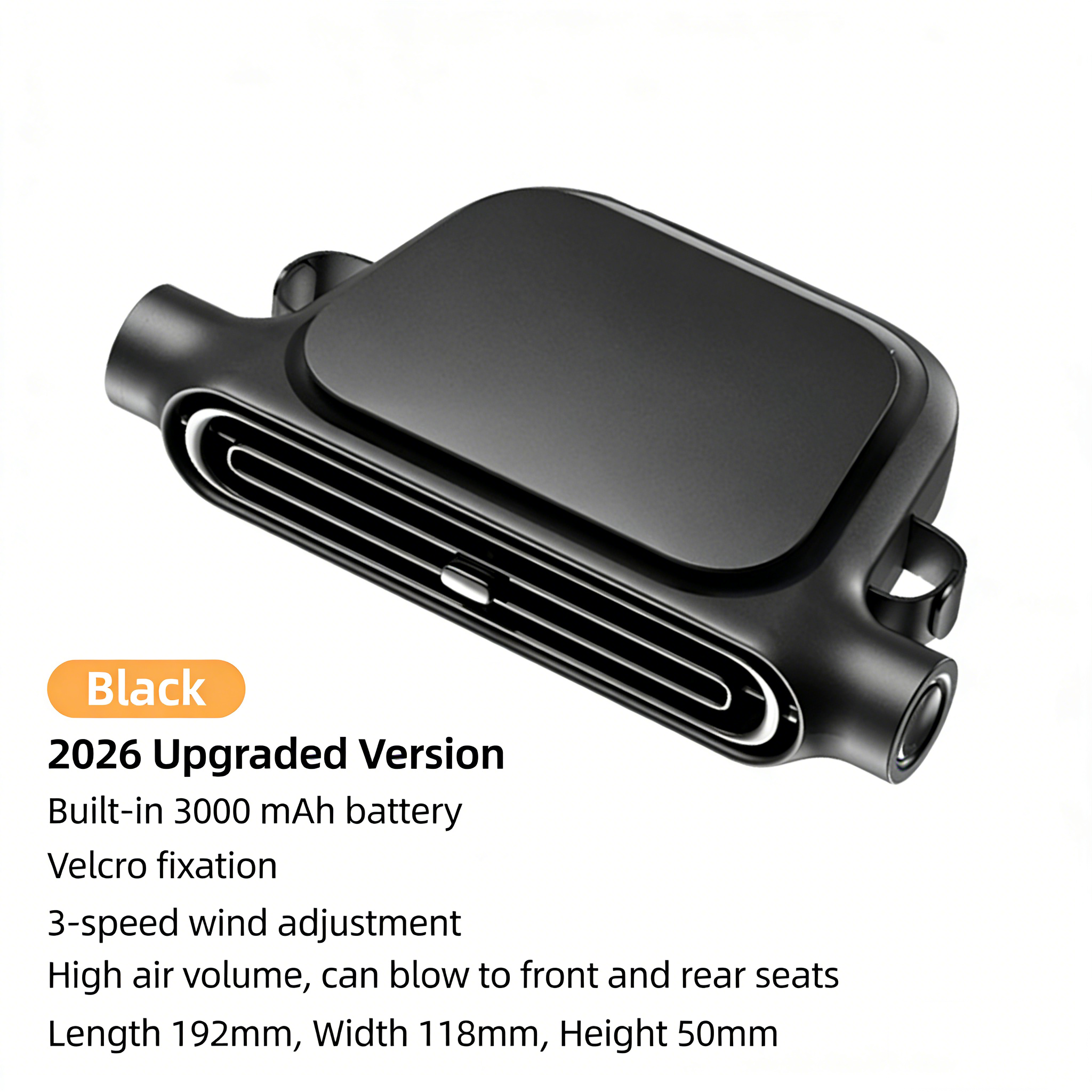 2026Ultra-Thin Car Seat Cooling Fan – 3-Speed USB Quiet Fan for Back Seat Comfort
