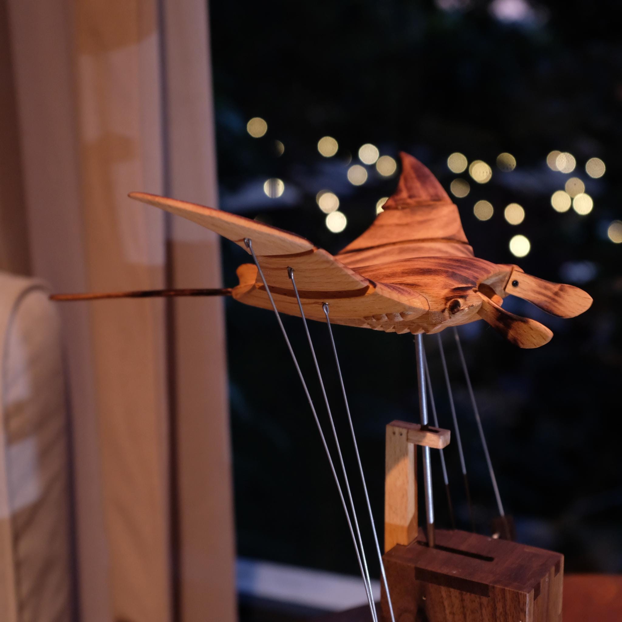 Handcrafted Wooden Ocean Animal Mechanical Model