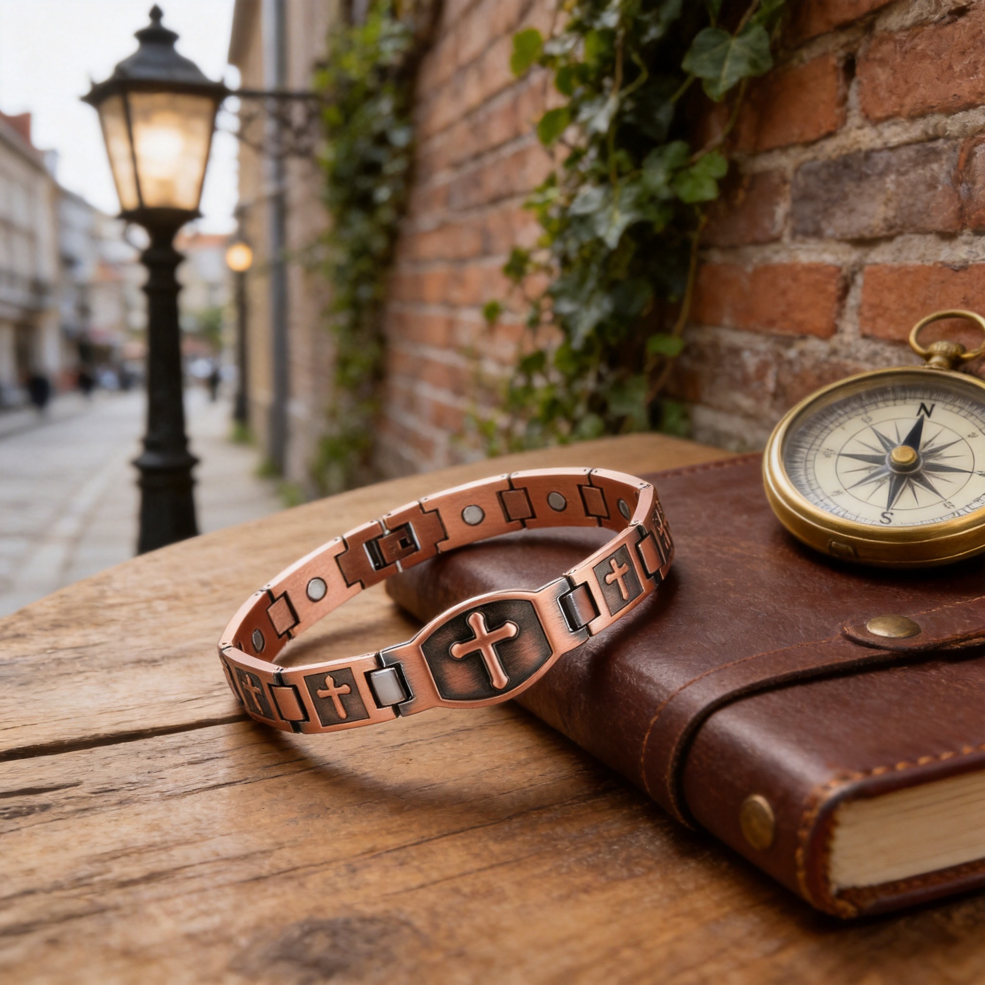 BunnyKachu Antique Bronze Cross Bracelet & Ring