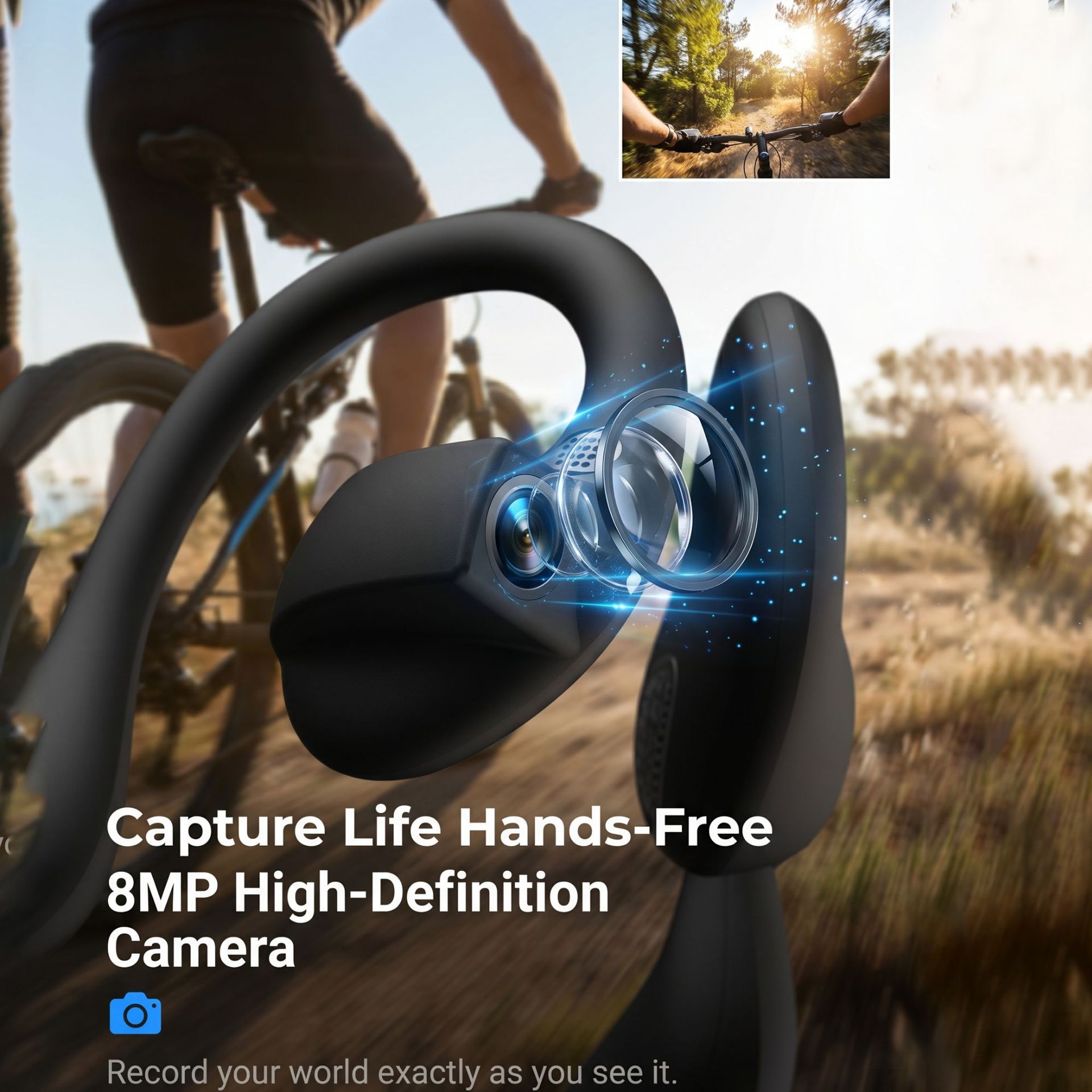2026 Upgrade Model - 🎧 8MP Smart Camera Open-Ear Headset – POV Video, Calls & AI Assistance 🎥