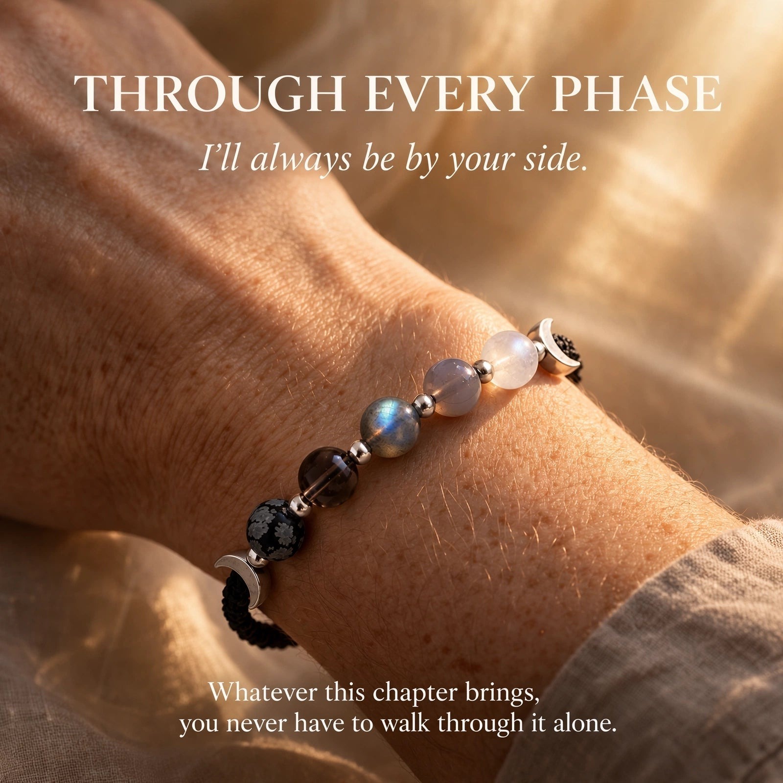 This Too Shall Pass Moon Phase Crystal Bracelet – Meaningful Gift for Her