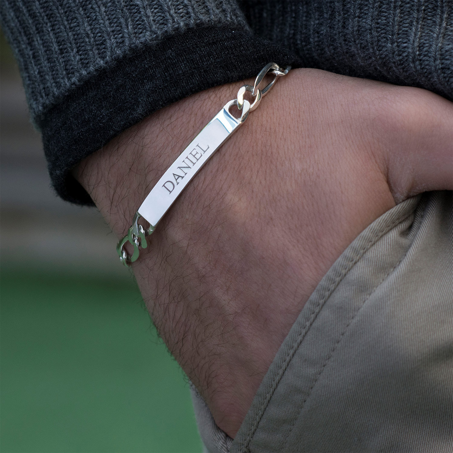 Personalized Men’s ID Bracelet | Minimalist Gift for Dad | Men's Jewelry | Gift for Men