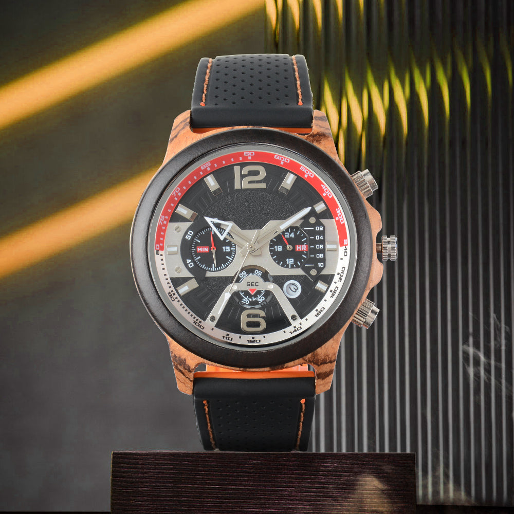 Klassiska herrklockor Pilotfunktion Luminous Quartz Watch Gift Ebony-BUNNYKACHU