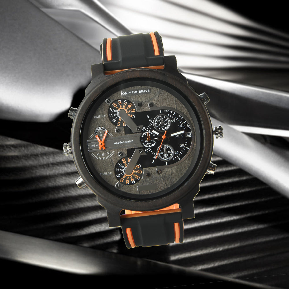 Hot selling men's giant watches trend multi-functional beautiful big dial wooden watch-BUNNYKACHU