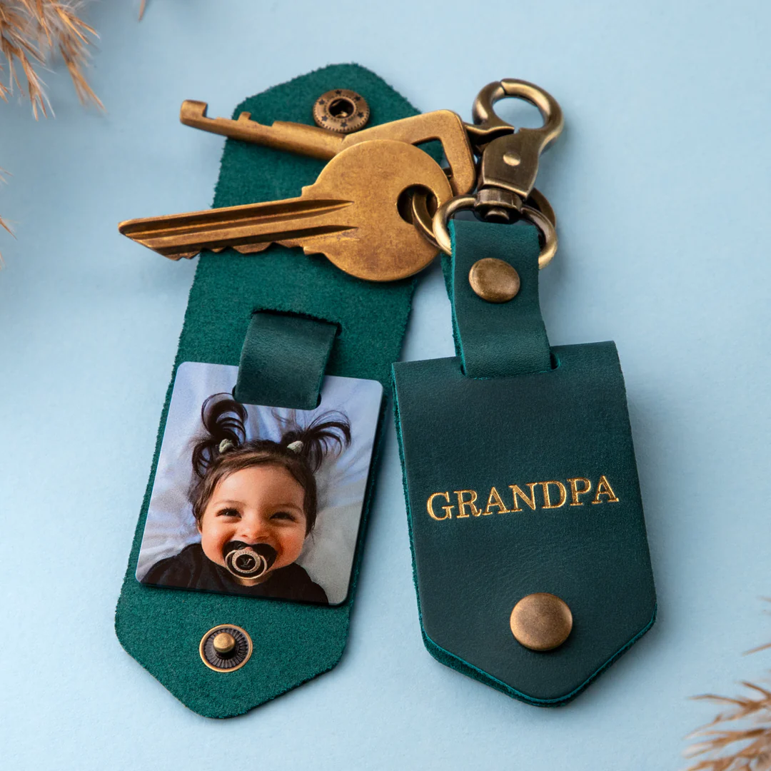 I Will Carry You With Me, Personalized Leather Keychain, Memorial Gift, Custom Photo