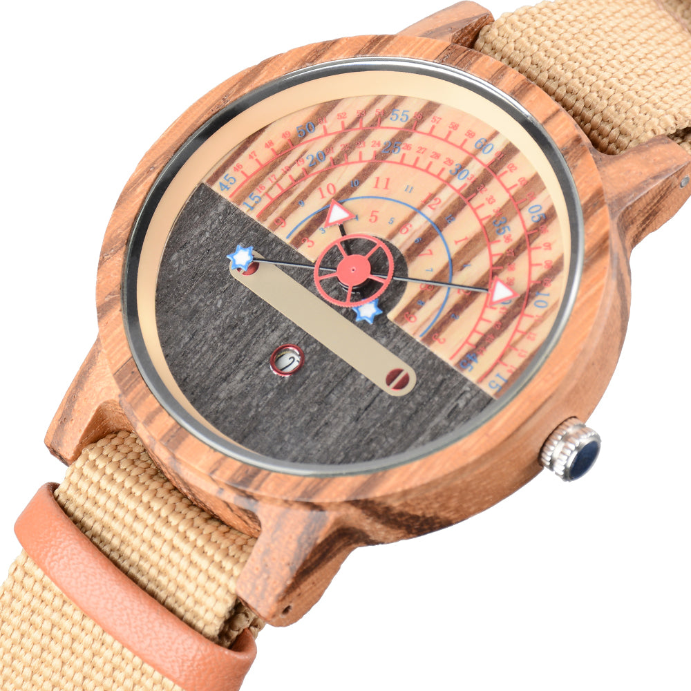 New Design Terminal Hot Sale Quartz Movement Spot Multifunctional Wooden Watch-BUNNYKACHU