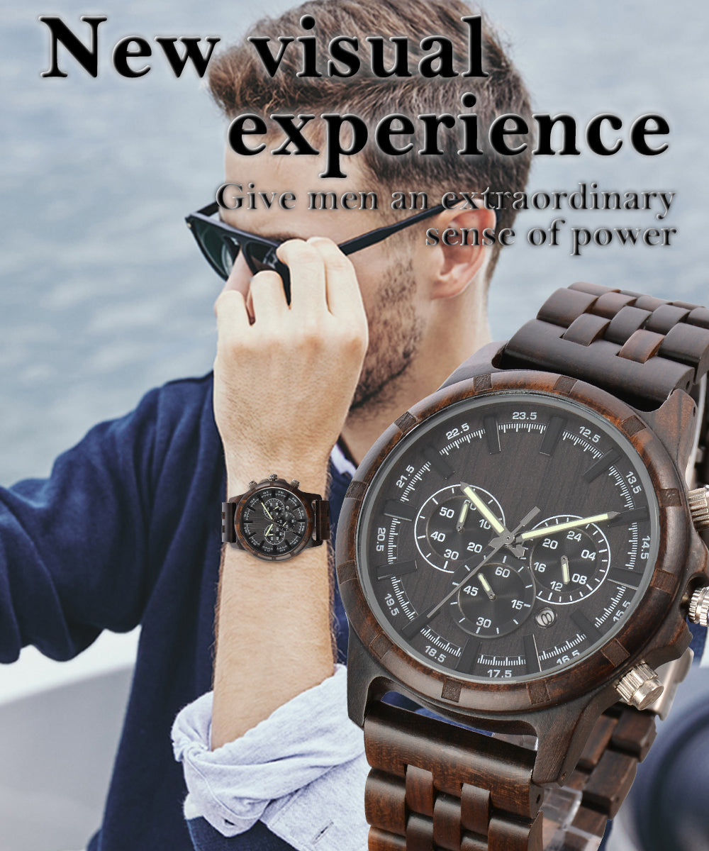 Wooden Multifunction Quartz Watch-BUNNYKACHU