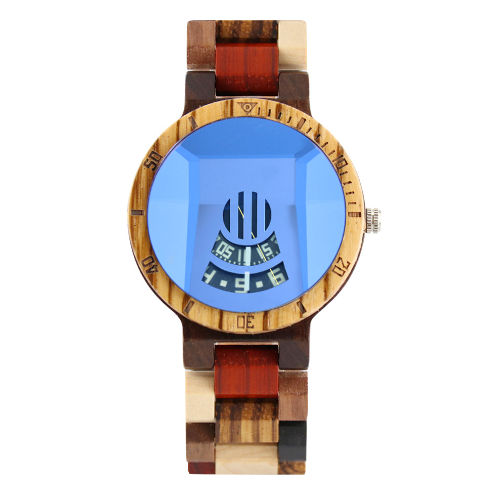 New concept men's hands-free quartz wooden men bracelet watch-BUNNYKACHU