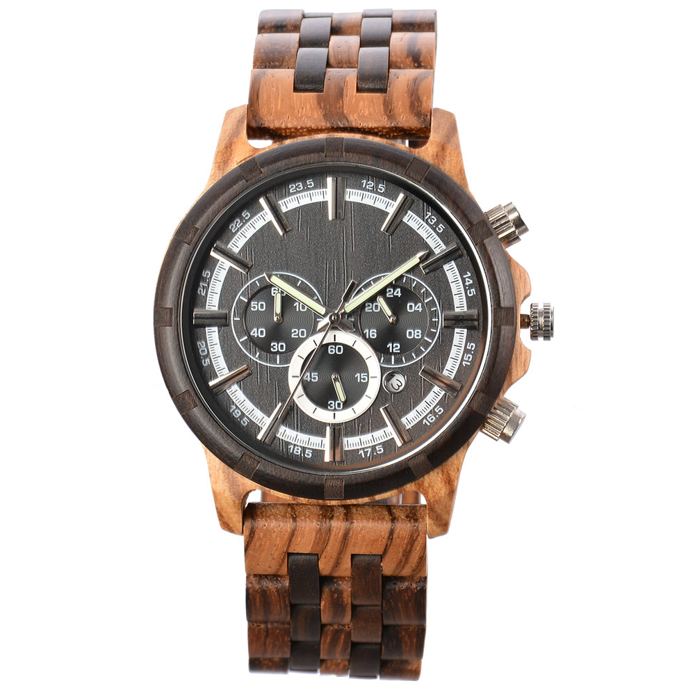 Wooden Multifunction Quartz Watch-BUNNYKACHU