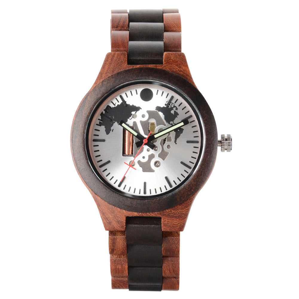 New Adult European and American Casual Fashion Hollow Quartz Wooden Watch-BUNNYKACHU