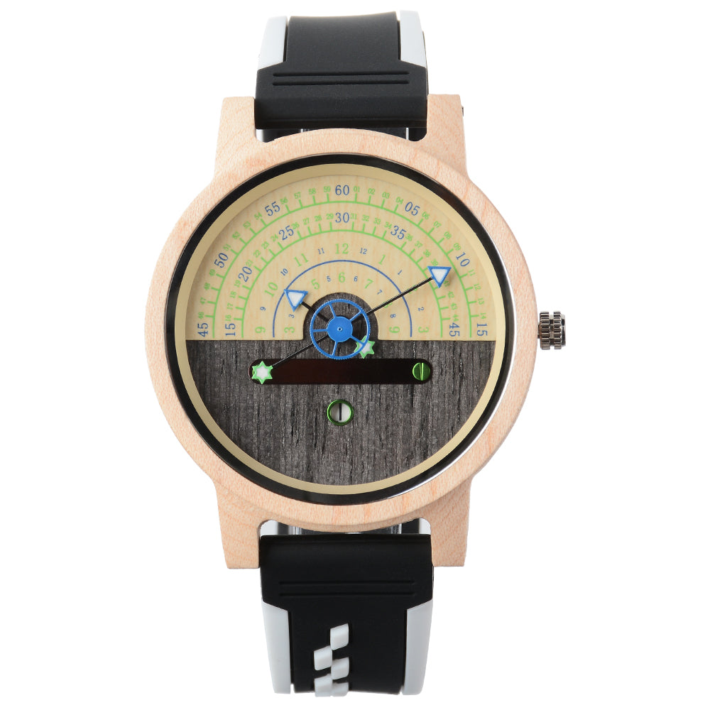 Fashion large dial quartz wood watch-BUNNYKACHU