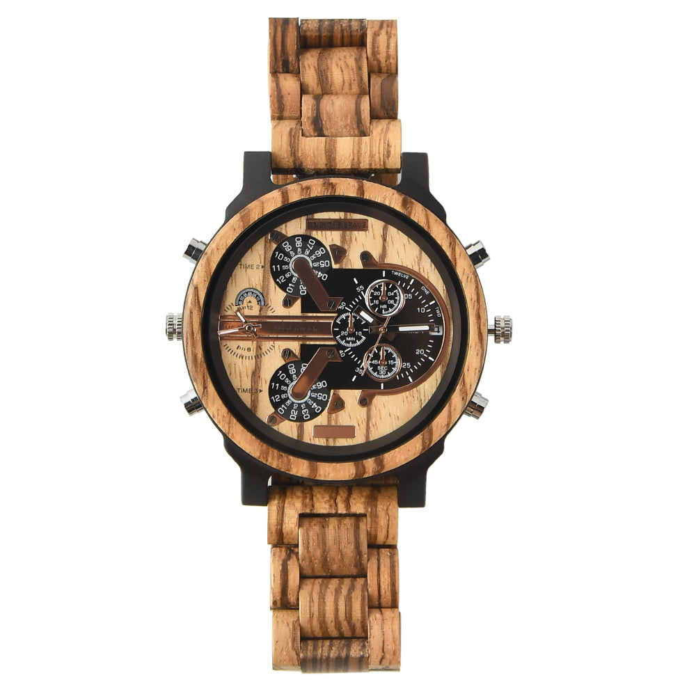 Hot selling men's giant watches trend multi-functional beautiful big dial wooden watch-BUNNYKACHU