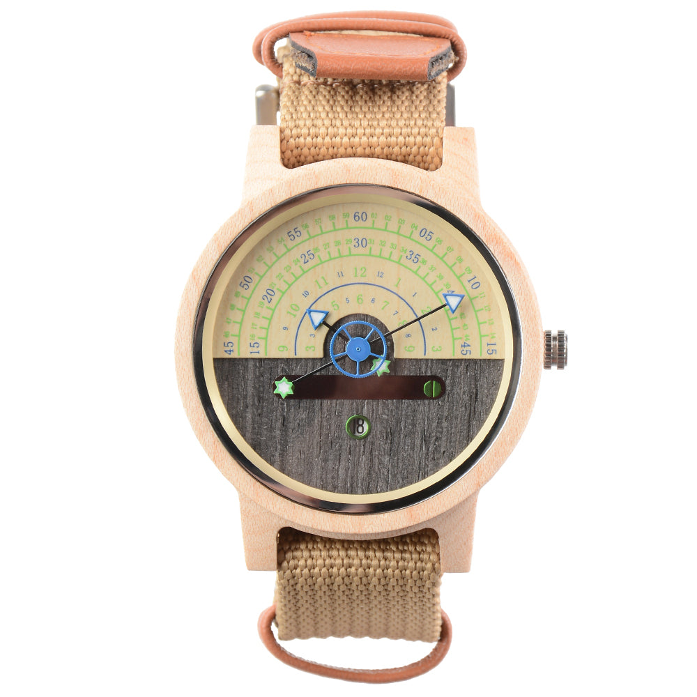 New Design Terminal Hot Sale Quartz Movement Spot Multifunctional Wooden Watch-BUNNYKACHU
