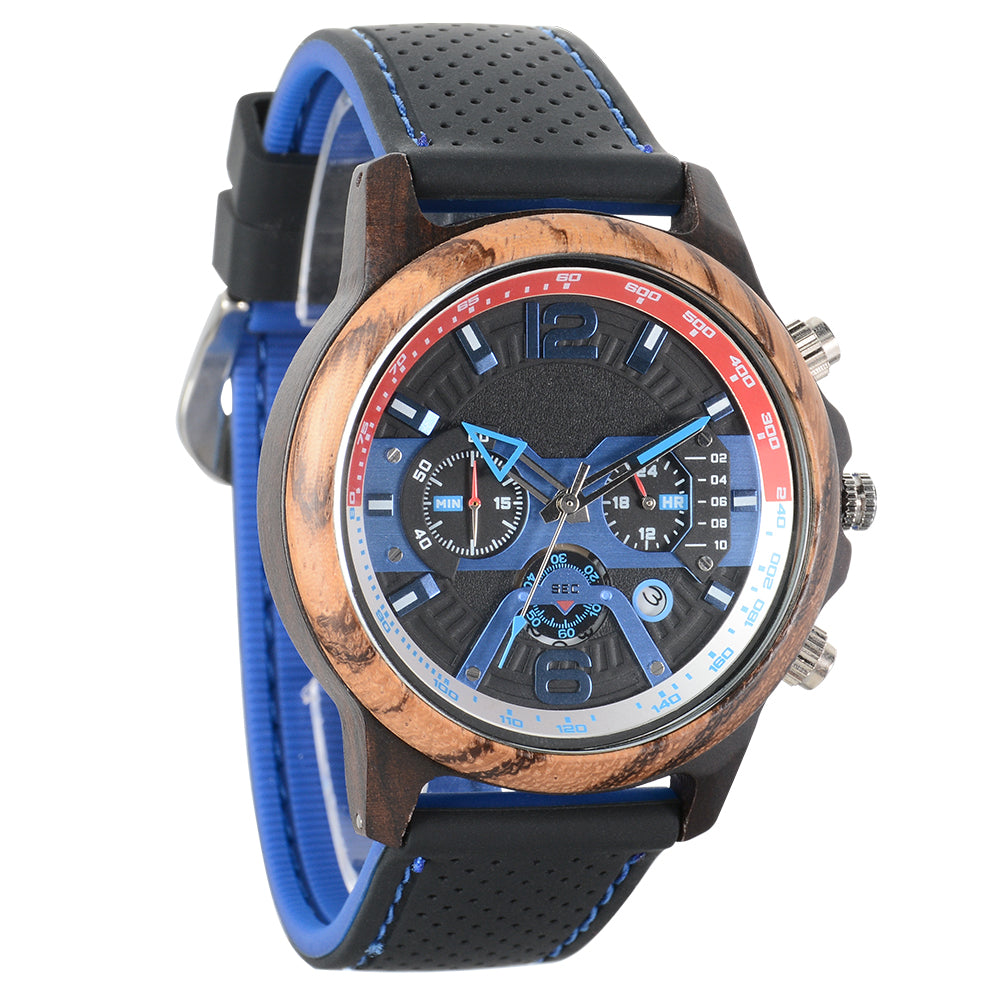 Klassiska herrklockor Pilotfunktion Luminous Quartz Watch Gift Ebony-BUNNYKACHU