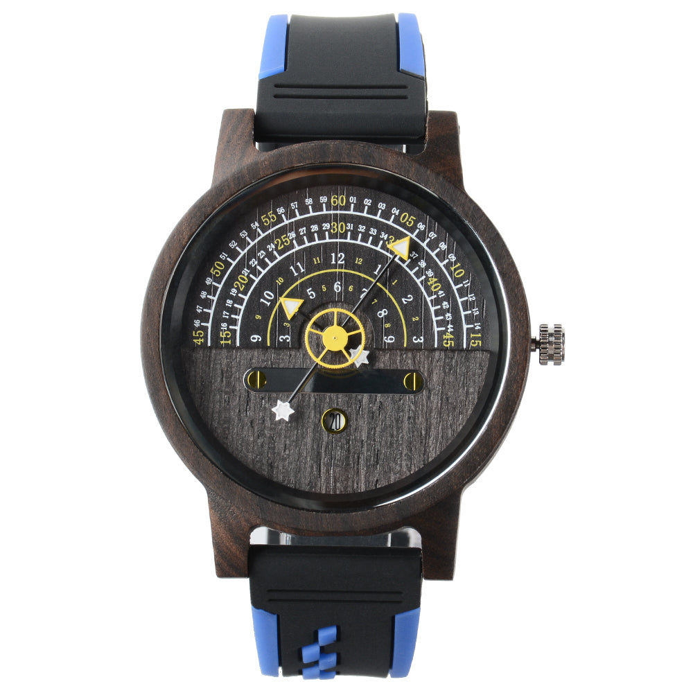 Fashion large dial quartz wood watch-BUNNYKACHU