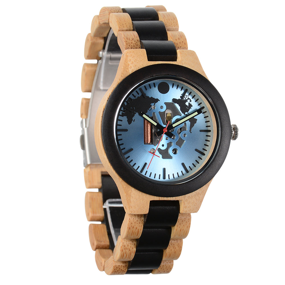 New Adult European and American Casual Fashion Hollow Quartz Wooden Watch-BUNNYKACHU